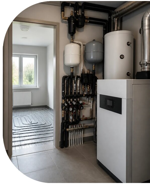 Отопление частного дома под ключ в Кемерово от 260150 р. | АПаруса-Кмр